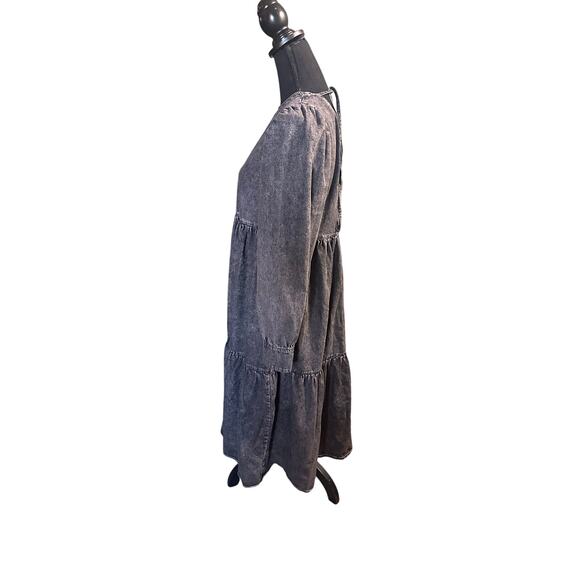 Idem Ditto Black Denim Tiered Dress – Edgy & Effortlessly Chic - Picture 5 of 8
